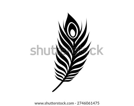Peacock feather icon isolated on white background.