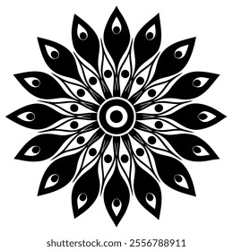 Peacock feather mandala design vector art
