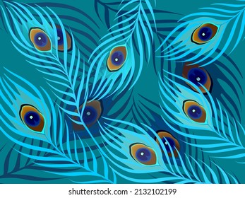 peacock feather pattern background. peacock feather pattern vector illustration