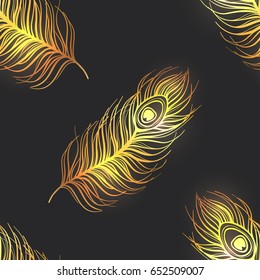 Peacock feather pattern. Vector illustration. EPS 10.  Use for posters, covers, flyers, postcards banner designs