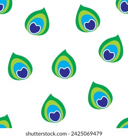 Peacock feather Seamless pattern background 