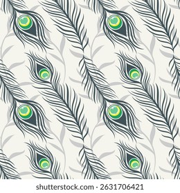 Peacock feather seamless pattern bohemian flower seamless pattern floral hand drawn print design.