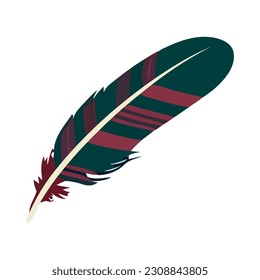 Peacock feather symbolizes freedom icon isolated