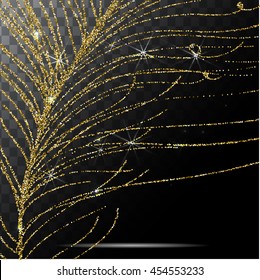 peacock feather in transparent background vector.