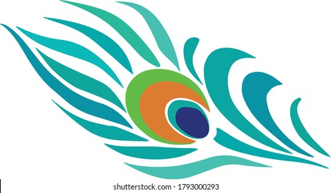 Arte vectorial de plumas de pavo real e ilustración