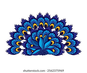 Peacock feather vector illustration for decoration, feather logo