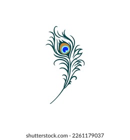 peacock feather vector illustration for an icon, symbol or logo. peacock feather logo template