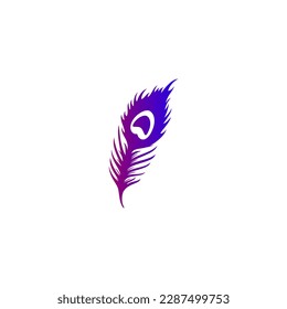 peacock feather vector illustration for an icon,symbol or logo. peacock feather logo template