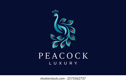 Peacock Feathers Logo - Elegant and Luxurious Royal Bird Design