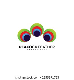 peacock feathers logo icon design colorful symbol