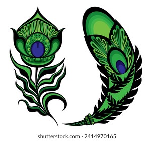 Peacock feathers luxury line art logo design