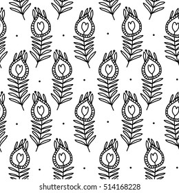Peacock feathers, seamless pattern for your design