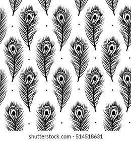 Peacock Feathers, Seamless Pattern For Your Design