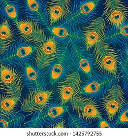 Peacock feathers vector illustration background wallpaper