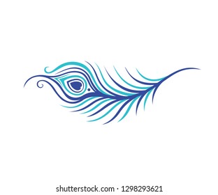 Peacock Feathers Vector Logo Design