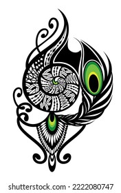 Peacock Feathers Vector Logo Design