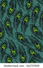 Peacock feathers.Vector illustration background