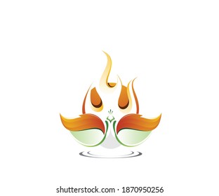 Peacock fire icon logo design template