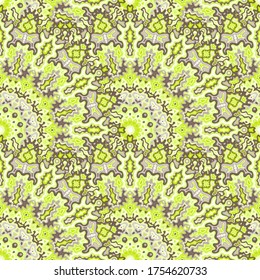 Peacock floral seamless pattern. African ethnic vector composition. Weave coachella mandala geometric seamless ornament. Scarf fashion print.