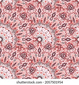 Peacock flower seamless ornament. Hindu ethnic vector composition. Intricate damask mandala floral seamless pattern. Interior decoration print.