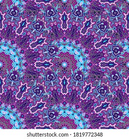 Pfauenblume nahtloses Muster. Afrikanische ethnische Vektorzusammensetzung. Ornate elegante Mandala Blumen nahtlose Ornament. Papierausdruck.