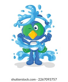 the peacock fresh with water mascot. cartoon vector