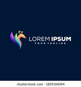 peacock gradient color logo design