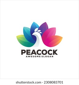 Peacock gradient colorful logo modern abstract
