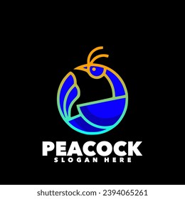 Peacock gradient symbol logo template 