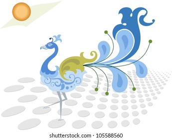 Peacock hand drawn
