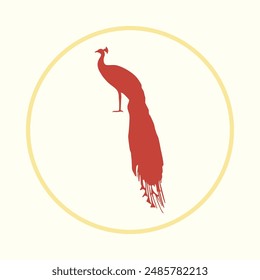 Peacock helpful trendy icon attractive abstract vector illustration artwork colorful design