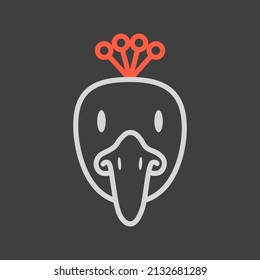 Icono de pavo real. Vector de cabeza animal. Señal de agricultura. Símbolo gráfico para el diseño del sitio web, logotipo, aplicación, interfaz de usuario. EPS10.