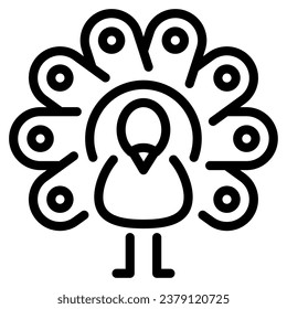 Ilustración de icono de pavo real para web, aplicación, infografía, etc