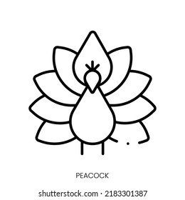 peacock icon. Linear style sign isolated on white background. Vector illustration