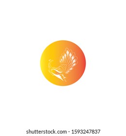 peacock icon logo vector illustration