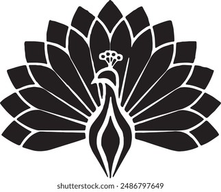 Peacock icon representing beauty and elegance.