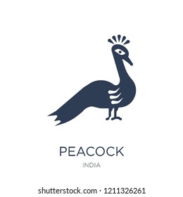 Peacock icon. Trendy flat vector Peacock icon on white background from india collection, vector illustration can be use for web and mobile, eps10