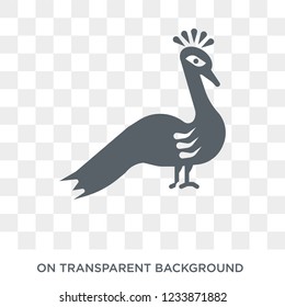 Peacock icon. Trendy flat vector Peacock icon on transparent background from india collection. 