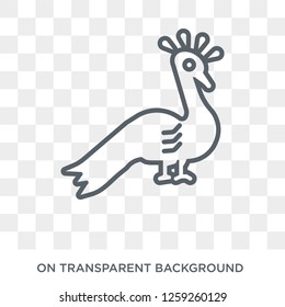 Peacock icon. Trendy flat vector Peacock icon on transparent background from india collection. High quality filled Peacock symbol use for web and mobile