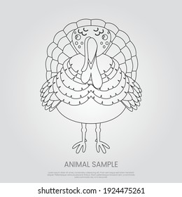 Peacock icon in trendy style isolated on grey background. Animal symbol for your web site design, logo, app, UI. Eps10 vector illustration.