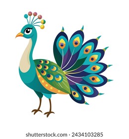 Peacock illustration on White Background