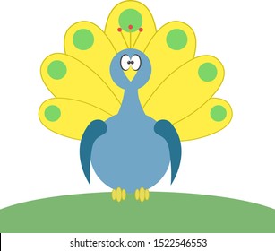 Peacock, ilustración, vector sobre fondo blanco.