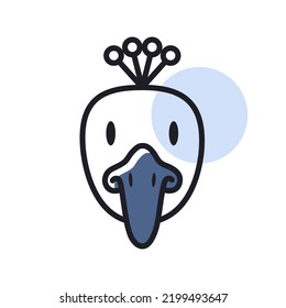 Peacock isolated icon. Animal head vector. Agriculture sign. Graph symbol for your web site design, logo, app, UI. EPS10.