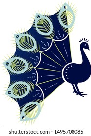 Peacock isolated on white background, Vector Illustration - Vector	