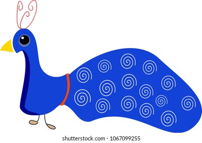 Peacock Isolated Vector Illustration