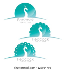 Peacock label - vector illustration