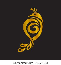 Peacock Letter G Initial Logo