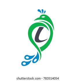Peacock Letter L Logo