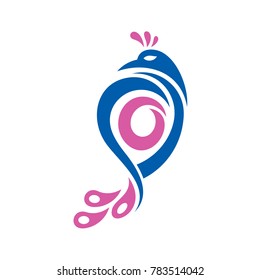 Peacock Letter O Initial Logo