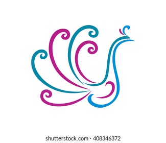 Peacock Line Art Stock Vector (Royalty Free) 408346372 | Shutterstock